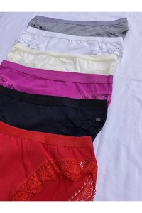 Kadın Dantelli Çok Renkli Toparlayıcı Külot 6'lı Set